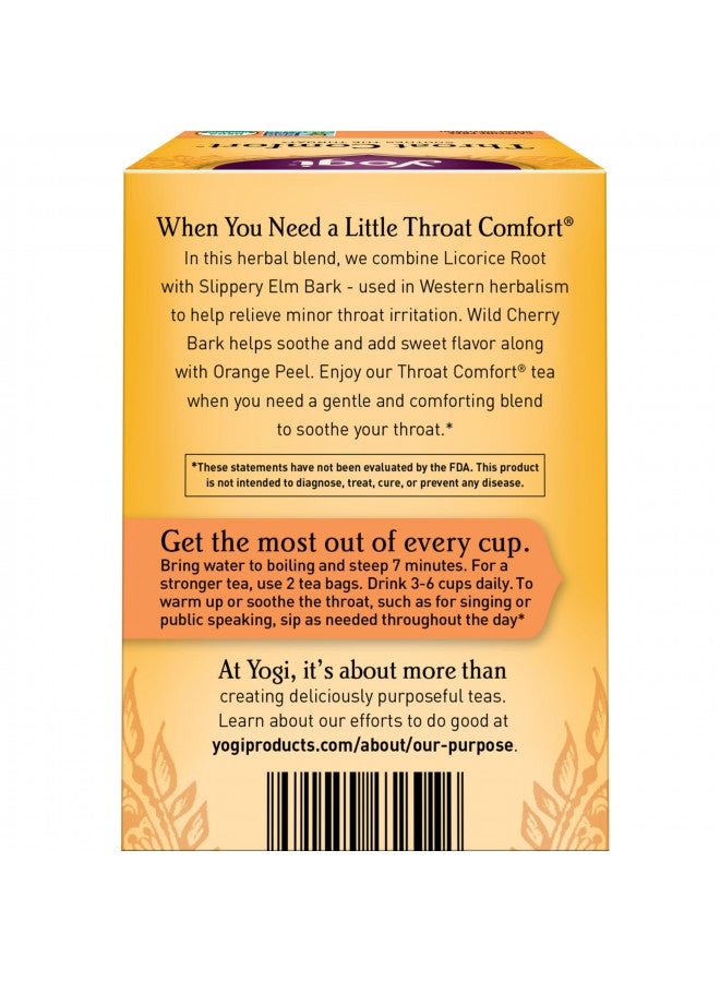 YOGI Yogi Tea - Throat Comfort (6 Pack) - Soothes the Throat with Wild Cherry Bark, Licorice Root, Mullein, and Ginger - Caffeine Free - 96 Organic Herbal Tea Bags  - Image 2