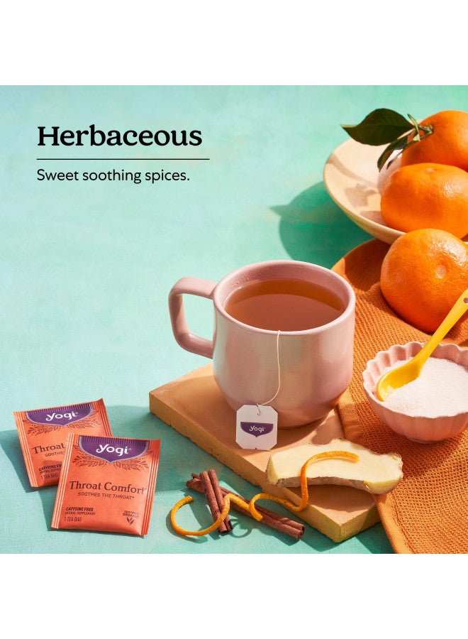 YOGI Yogi Tea - Throat Comfort (6 Pack) - Soothes the Throat with Wild Cherry Bark, Licorice Root, Mullein, and Ginger - Caffeine Free - 96 Organic Herbal Tea Bags  - Image 4