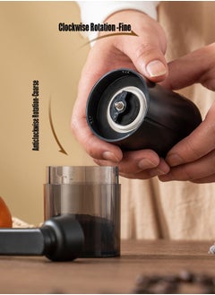 TDAO Manual Small Conical Burr Coffee Grinder, Ceramic Mill, Hand Crank,Portable,Perfect for Espresso maker at home,Travel,Camping,Internal Adjustable Setting, Visible Powder Bin Black  - Image 4