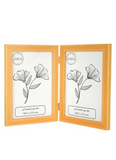LOWHA Tabletop Double Picture Photo Frame Folding Hinged with MDF Back and Acrylic Front Protection  - Image 3