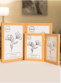 LOWHA Tabletop Double Picture Photo Frame Folding Hinged with MDF Back and Acrylic Front Protection  - Image 4