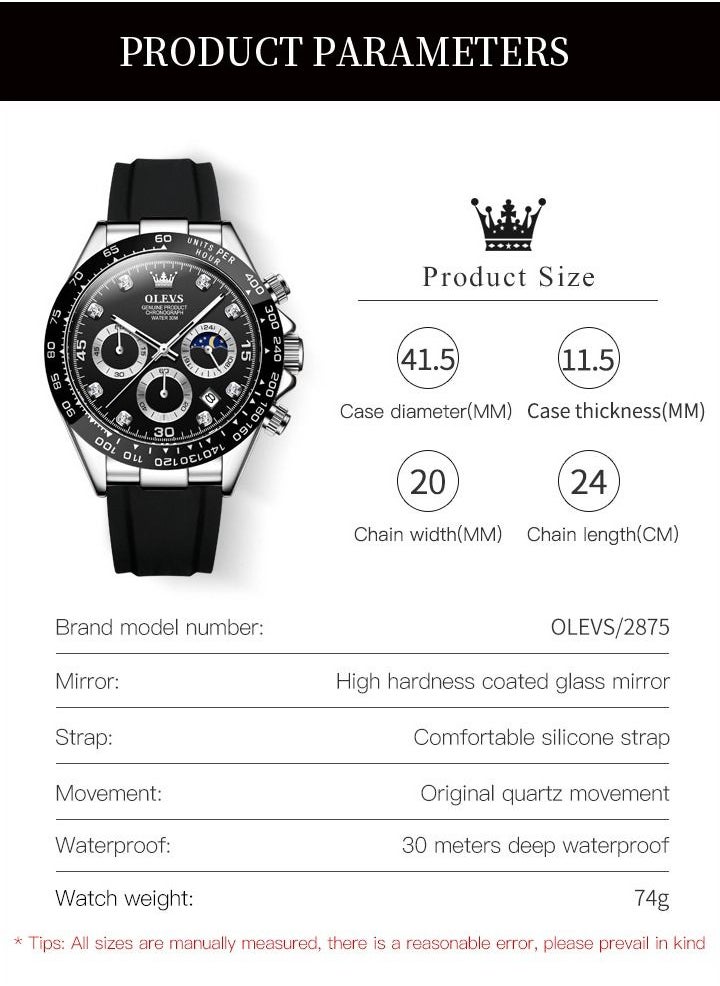 OLEVS - Men's Analog Mechanical Self-Winding Watch Resin Strap - Image 1