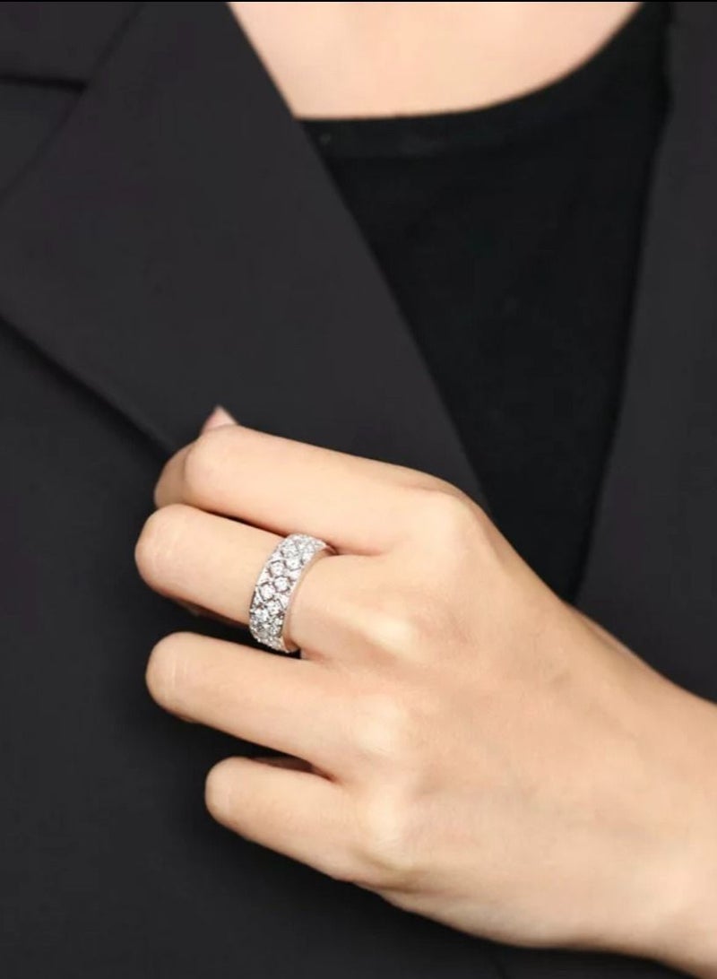 استراتيجية خاتم من الفضة الإسترليني عيار 925 مرصع بحجر الزركونيا - Image 3