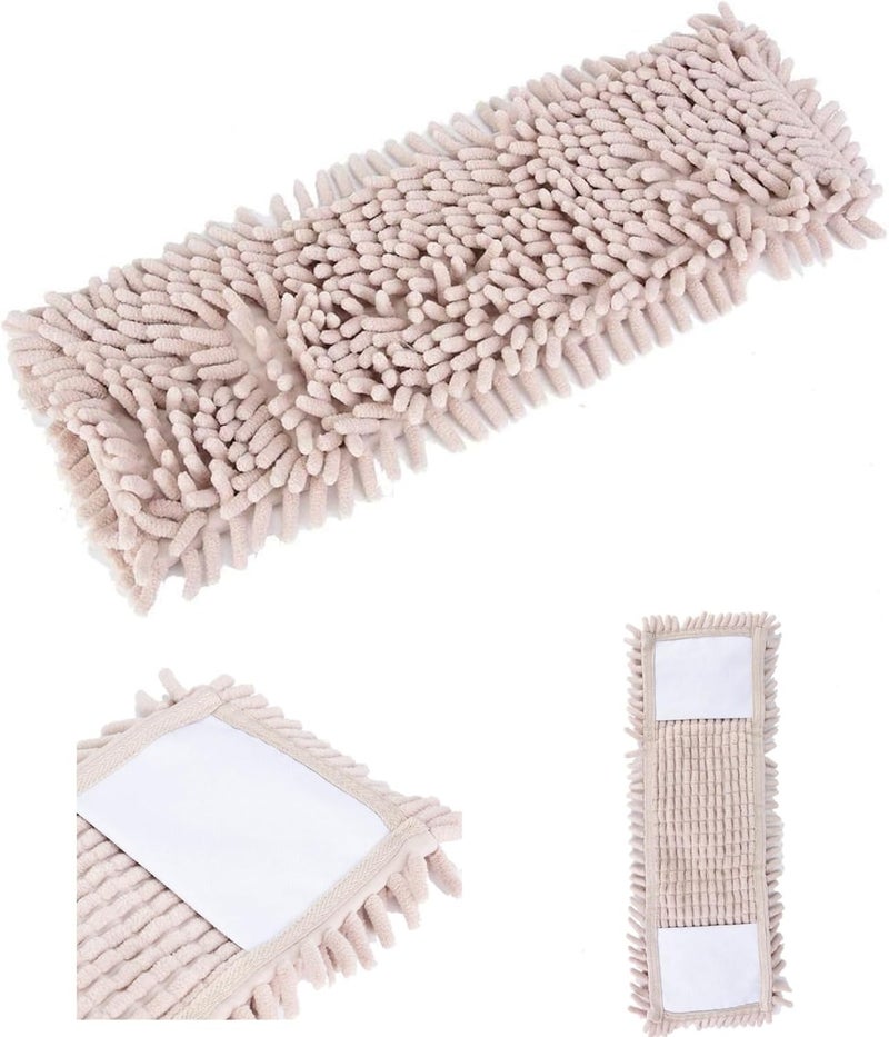 Jerliflyer Microfiber Dust Mop Pad, Wet Dry Floor Cleaning Mop Replacement Pad, Mop Pad with Extra Chennai Fill for Tiled Floors, Hardwood Floors (Cream Colour) - Image 1