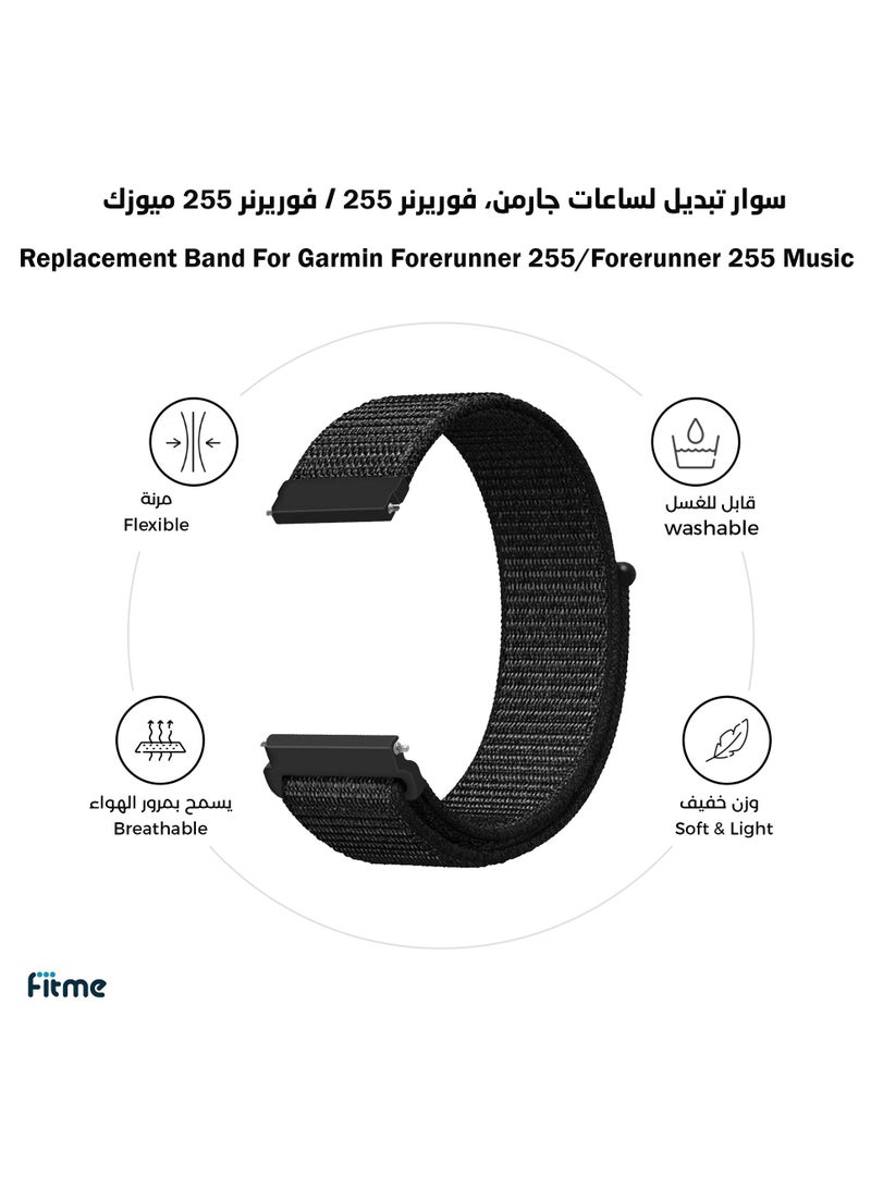FITME Nylon loop Replacement Band For Garmin Forerunner 965 / Forerunner 955 / Forerunner 945 / Forerunner 935 / Forerunner 745 / Forerunner 255 / Epix 2 / Approach S70 / S62 / S60 - (22mm) - Image 1