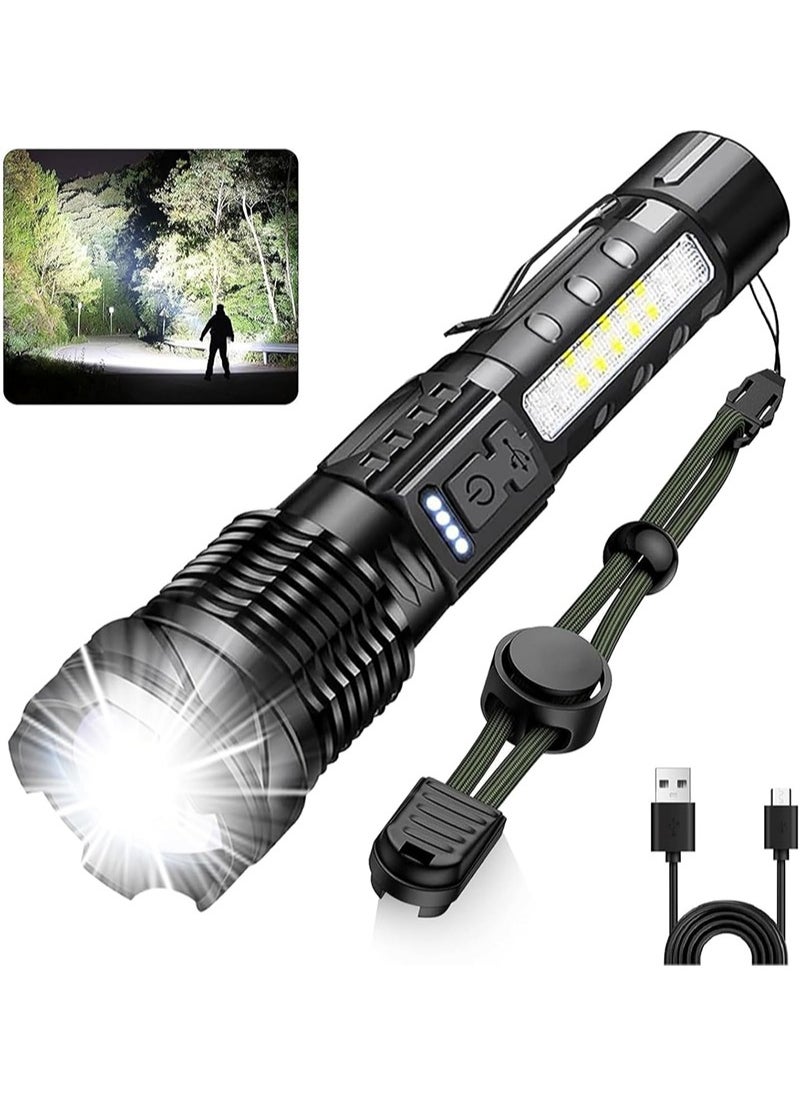 Yoawllty - Flashlight Torch Light High Power, Flashlight Rechargeable, Waterproof Zoomable 10000 Lumens with 7 Light Modes,  LED Handheld Emergency Light for Outdoor Camping Hiking - Image 1