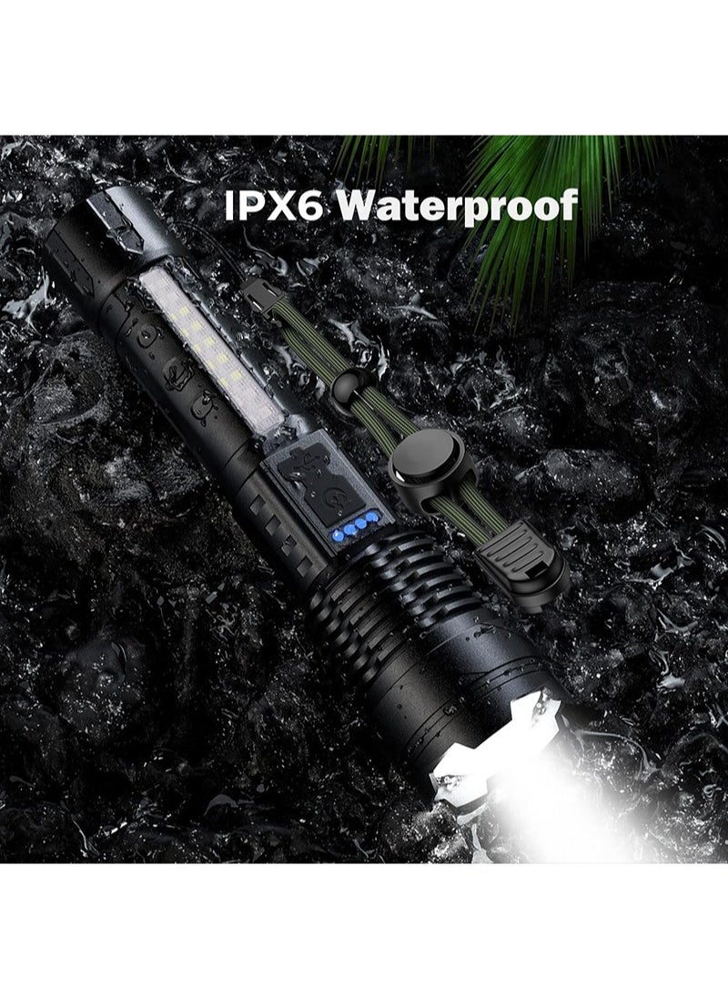 Yoawllty - Flashlight Torch Light High Power, Flashlight Rechargeable, Waterproof Zoomable 10000 Lumens with 7 Light Modes,  LED Handheld Emergency Light for Outdoor Camping Hiking - Image 1
