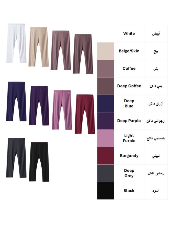 Nawa3em Women's Ultra-Soft Viscose Capri Leggings - Breathable Lightweight Cropped Pants - Stretchy Plus Size Base Layer - Image 1