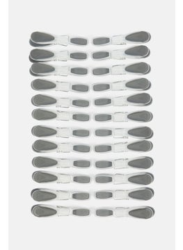 YOTO 24 Pcs Laundry Pegs Bag with Soft,Grip, Grey and White  - Image 3