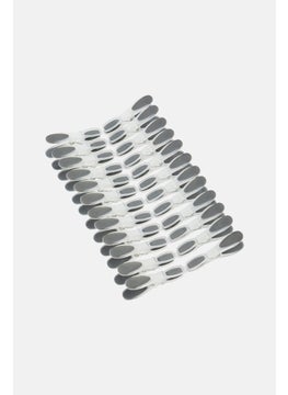 YOTO 24 Pcs Laundry Pegs Bag with Soft,Grip, Grey and White  - Image 4