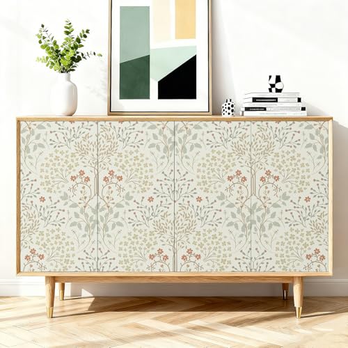 ICOOP William Morris Wallpaper Vintage Floral Peel and Stick Wallpaper Beige Victorian Boho Floral Contact Paper for Cabinets Neutral Farmhouse Cottage Wall Paper for Bedroom Living Room 17.5"x80" - Image 5