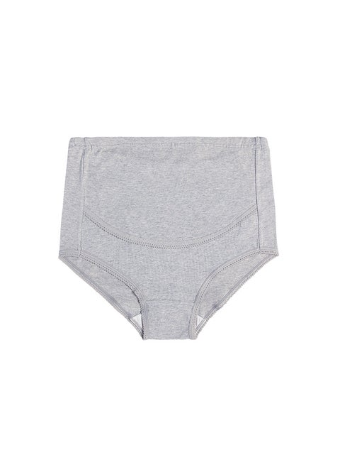 High-waisted Solid Color Maternity Underpants Breathable Adjustable Tummy Support Seamless Panties Grey