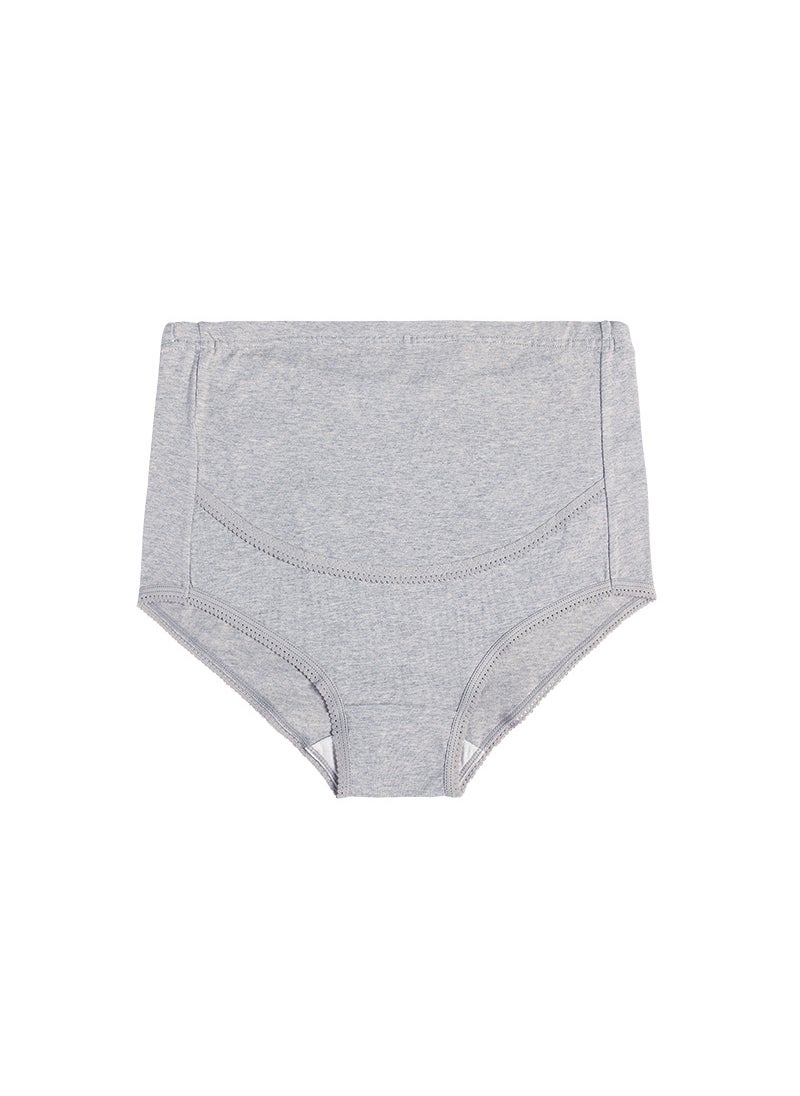 Generic - High-waisted Solid Color Maternity Underpants Breathable Adjustable Tummy Support Seamless Panties Grey - Image 1