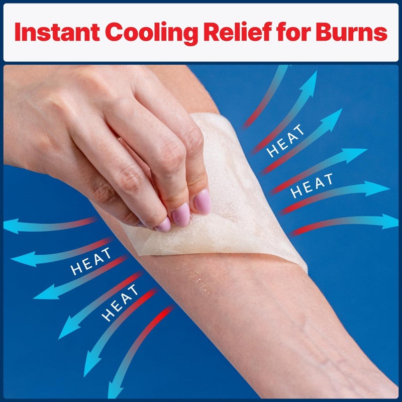 BURNFIX ® - 4 Pack-Burn Gel Dressing 4 x 4" Burn Care Cream First Aid Treatment. Immediate Pain Relief Hydrogel Burn Dressing for 1st, 2nd Degree Burns, Razor & Sunburns for Home, Work, Fire, EMS - Image 2