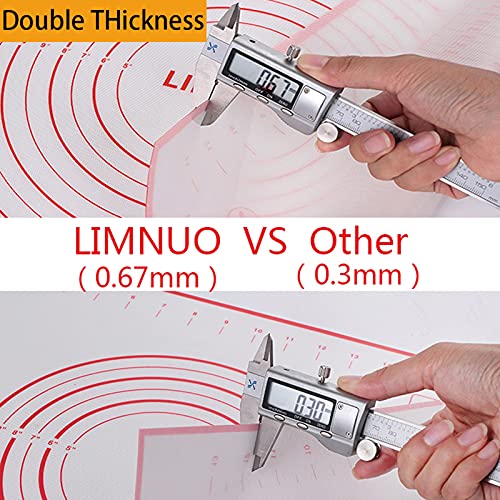 LIMNUO Silicone Baking Mat，Non Stick Rolling Dough with Measurements for Pie Pizza Cookies Fondant Making，Extra Thick Non Slip Silicone Pastry Mat - Image 5