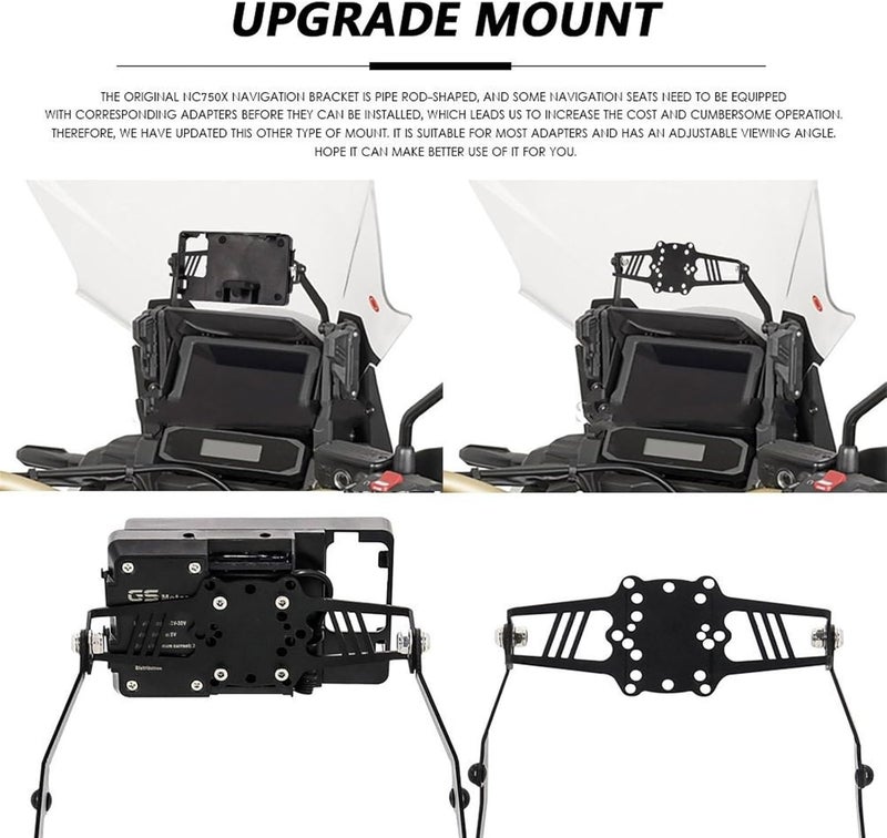 QASULER Motorcycle Phone GPS Navigation Bracket - Image 4