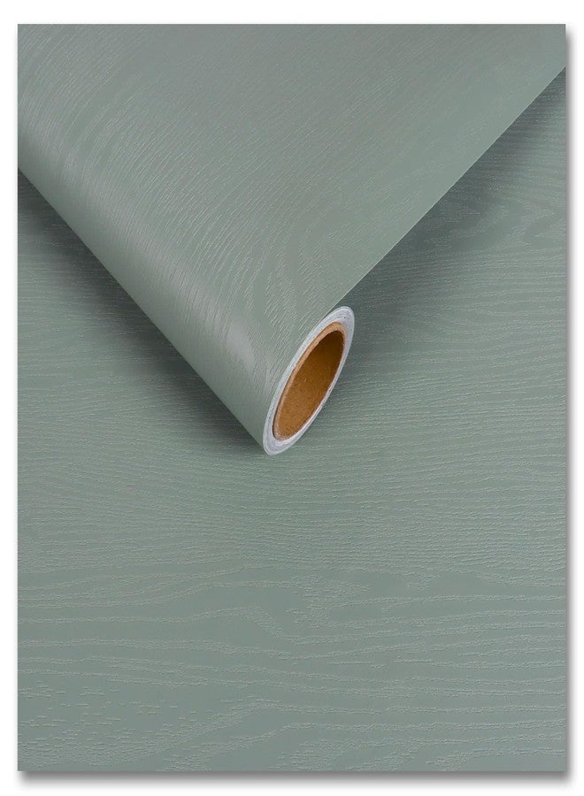CRE8TIVE Seafoam Pale Green Wood Wallpaper Peel and Stick Textured Wood Contact Paper for Countertops Waterproof 12"x80" Self Adhesive Wood Look Vinyl Wrap for Bedroom Bathroom Cabinets Desks Tables - Image 1