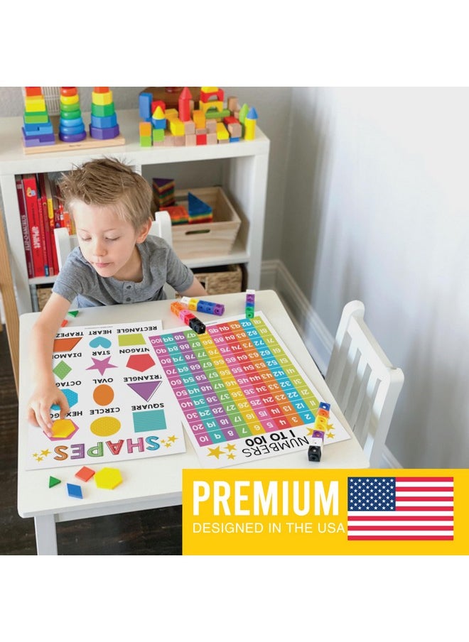 Hadley Designs Hadley Designs 16 Educational Posters for Classroom & Kindergarten, Kindergarten Classroom Must Haves, Laminated PreK Learning Chart Materials US & World Map, ABC Alphabet, Shapes, Days of the Week  - Image 3