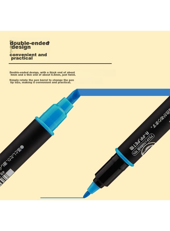 يوني ميتسوبيشي (uni) قلم تمييز مزدوج الرأس، قلم علام للواجبات المنزلية للطلاب، علام رسم ملون، سمك ناعم 0.5 مم Pus-101t(n)، مجموعة من 5 ألوان - Image 2