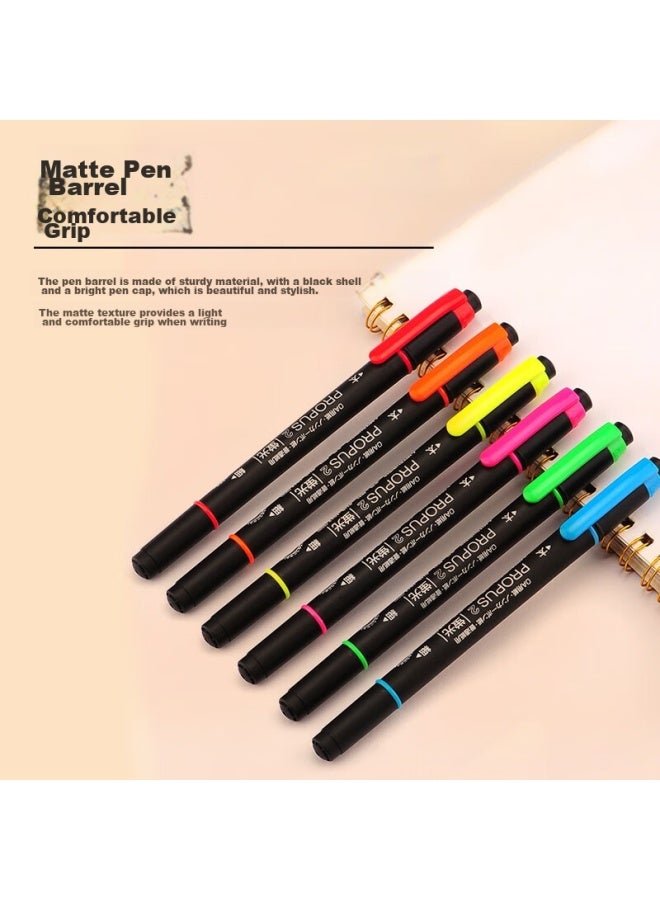 يوني ميتسوبيشي (uni) قلم تمييز مزدوج الرأس، قلم علام للواجبات المنزلية للطلاب، علام رسم ملون، سمك ناعم 0.5 مم Pus-101t(n)، مجموعة من 5 ألوان - Image 4