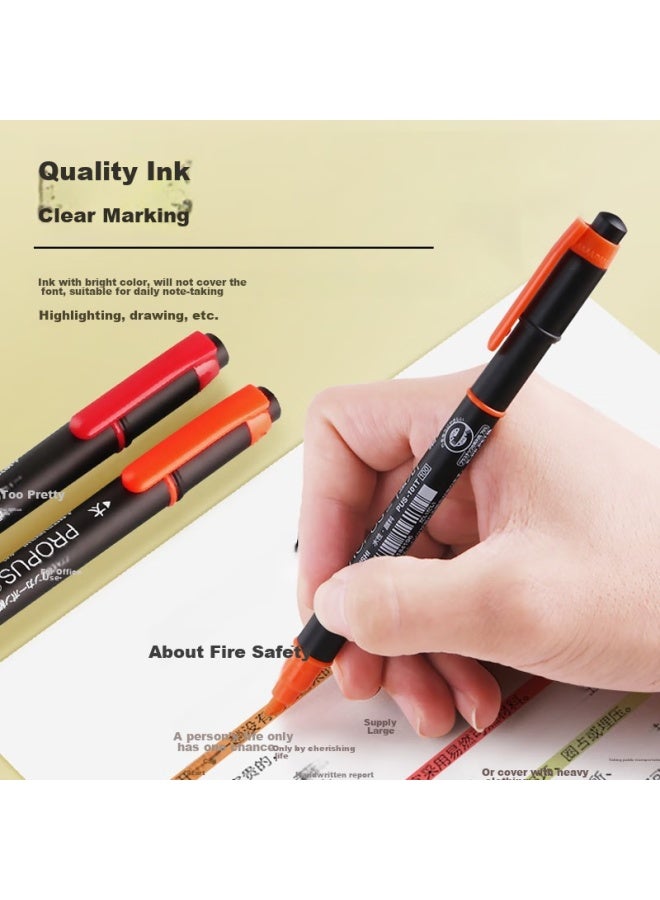 يوني ميتسوبيشي (uni) قلم تمييز مزدوج الرأس، قلم علام للواجبات المنزلية للطلاب، علام رسم ملون، سمك ناعم 0.5 مم Pus-101t(n)، مجموعة من 5 ألوان - Image 3