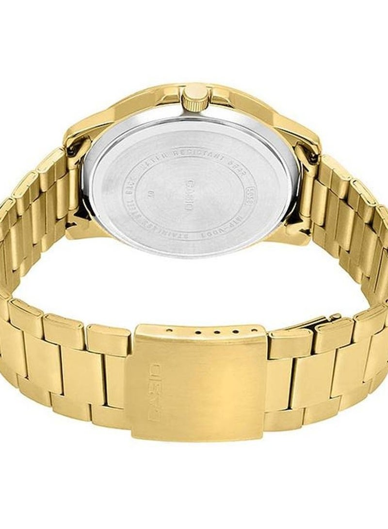 Casio MTP-VD01G-1CVUDF Men's Quartz Black Dial Gold Stainless Steel Watch - Image 3