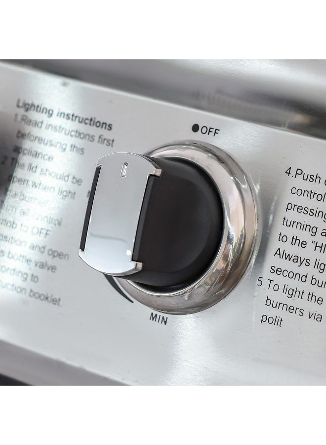 DANUBE HOME Inferno Four Burner Gas Grill With Sink And Trolley, Outdoor Bbq Station, Stainless Steel Barbecue Grill For Garden, Patio & Backyard Cooking – Black/Silver - Image 4