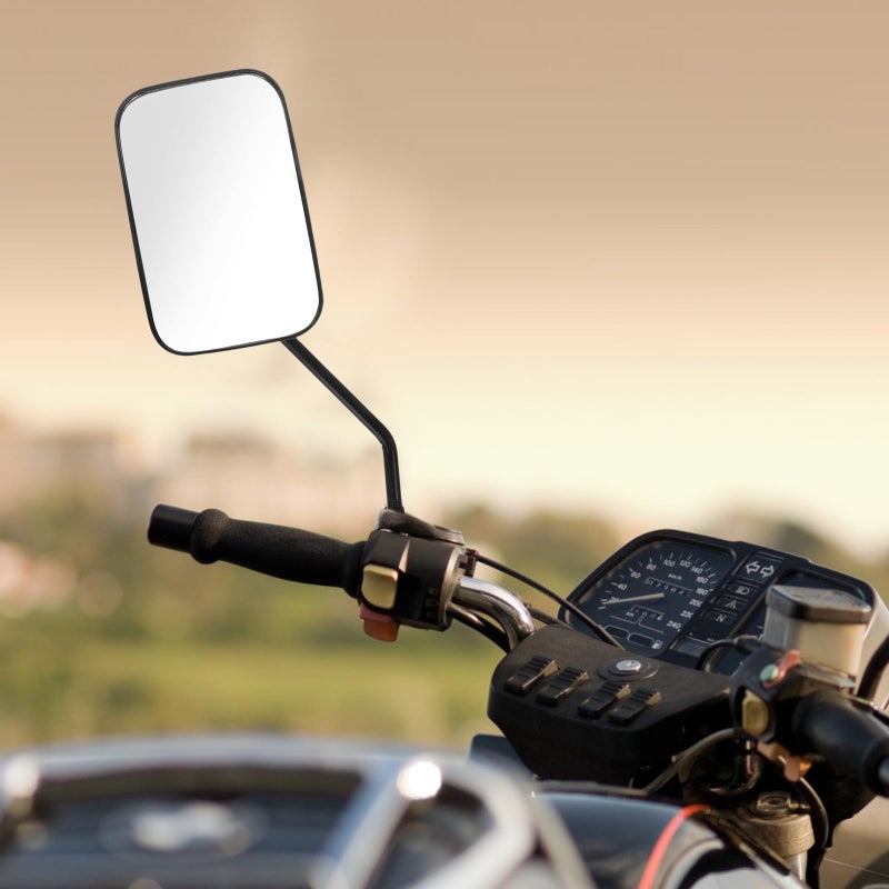 Universal Large Convex Motorcycle Rearview Side Mirrors 1 Pair Thread Mount for Scooter Cruiser Dirt Bike - Image 5