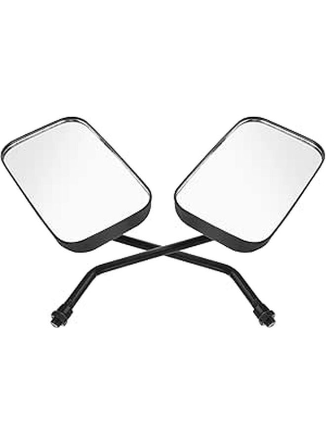 Universal Large Convex Motorcycle Rearview Side Mirrors 1 Pair Thread Mount for Scooter Cruiser Dirt Bike - Image 1