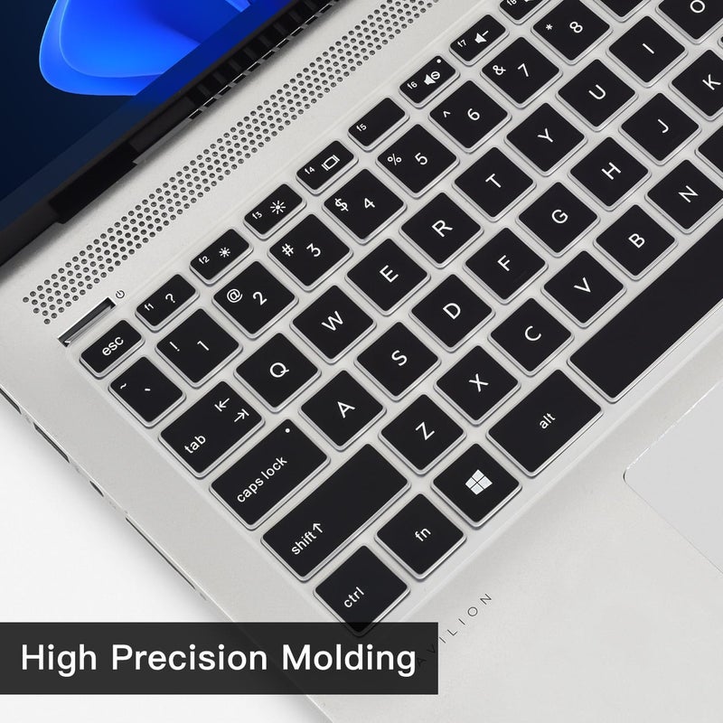 Oaky غطاء لوحة المفاتيح لجهاز HP Pavilion x360 14" لابتوب HP 14-DQ 14-FQ 14-BF 14-BW 14-CM/CF 14-DF/DK/DS HP 14m-BA/CD 14m-DH Series [لا يناسب 14M-DW/DY] - سيليكون أسود - Image 4