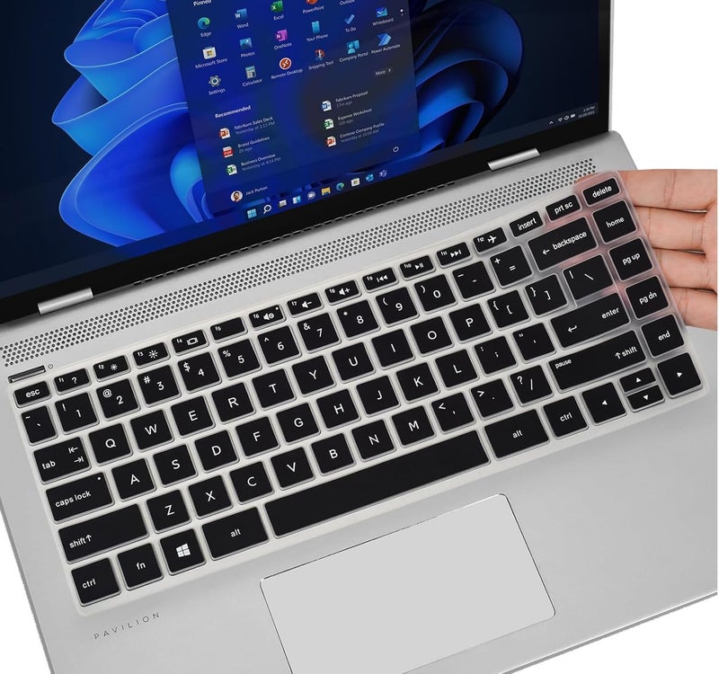 Oaky غطاء لوحة المفاتيح لجهاز HP Pavilion x360 14" لابتوب HP 14-DQ 14-FQ 14-BF 14-BW 14-CM/CF 14-DF/DK/DS HP 14m-BA/CD 14m-DH Series [لا يناسب 14M-DW/DY] - سيليكون أسود - Image 1