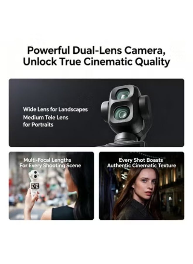 Dji World Dji Osmo Pocket 4P Vlog Creator Combo |Dual-Lens 3-Axis Pocket Gimbal Camera with DJI Mic Mini 2, Osmo FrameTap, 1-Inch CMOS, 60mm Tele Lens, 4K/240fps, ActiveTrack 8.0 - Image 3