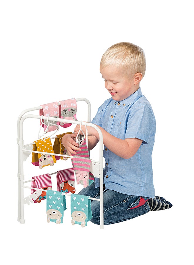 CASDON - Ironing Set: Toy Ironing Board And Iron With Folding Clothes Airer And Hangers, For Children Aged 3+ - Image 1