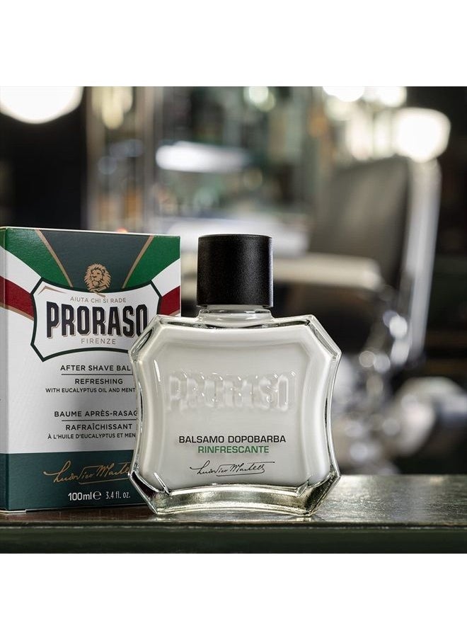 proraso - After Shave Balm for Men, Refreshing and Toning Moisturizer with Menthol and Eucalyptus Oil, 3.4 Fl Oz - Image 1