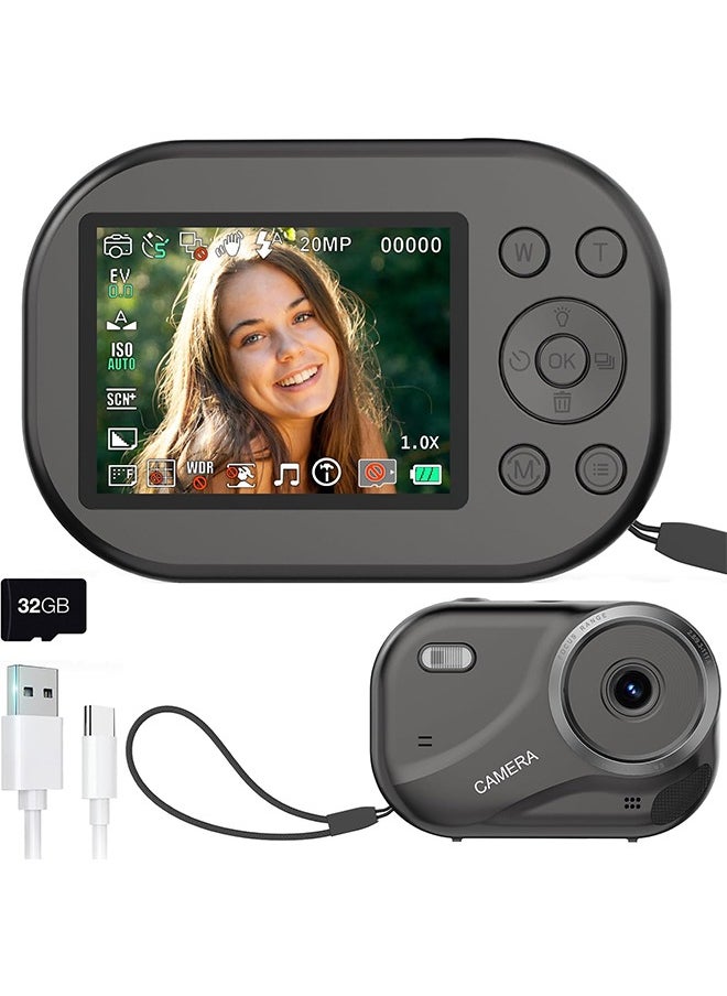 Generic Digital Camera for Kids, 48MP Autofocus Point and Shoot Anti-Shake Camera with 16X Zoom, 2K UHD Video Camera, 32GB Card, Portable Compact Vlogging Camera for Kids Girls Boys  - Image 1