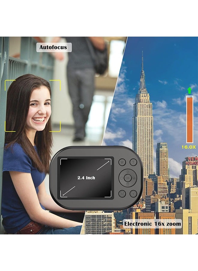 Generic Digital Camera for Kids, 48MP Autofocus Point and Shoot Anti-Shake Camera with 16X Zoom, 2K UHD Video Camera, 32GB Card, Portable Compact Vlogging Camera for Kids Girls Boys  - Image 5