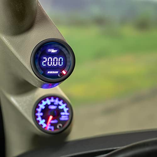GLOWSHIFT مجموعة مقياس نسبة الهواء/الوقود الرقمية العريضة GlowShift Black 7 Color - تشمل مستشعر الأكسجين، مخرج تسجيل البيانات، وصلة لحام وأسلاك - شاشة LED متعددة الألوان - عدسة شفافة - 2-1/16" 52mm - Image 3