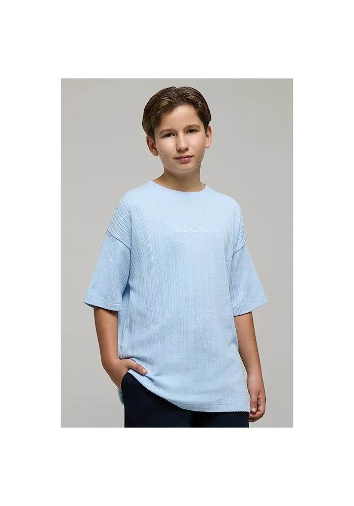 R&b Embroidered T-Shirt with Crew Neck and Short Sleeves