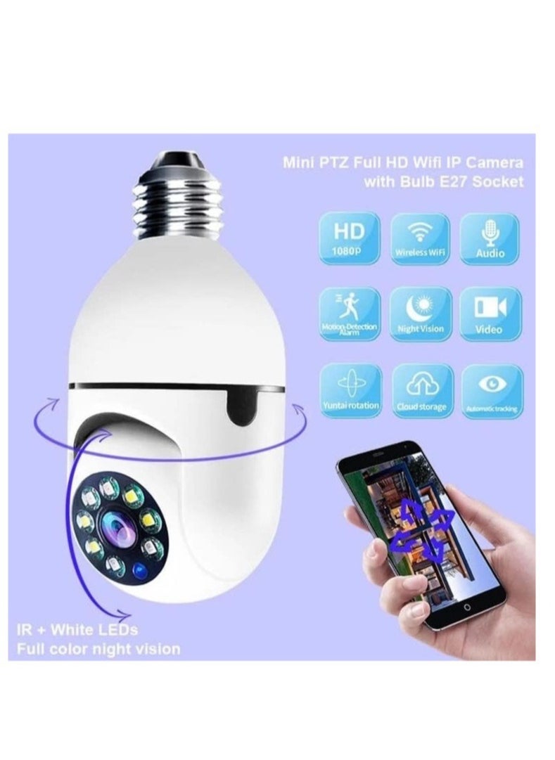 Generic - "2-Pack 1080P Light Bulb Security Cameras - 2.4GHz & 5G WiFi, E27 Socket, 360° Indoor/Outdoor Home Security with Full-Color Day and Night Vision" - Image 1