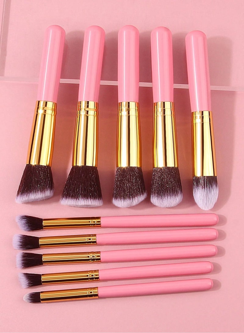 شي إن فرش مكياج احترافية 10 قطع – لتحديد الوجه وأحمر الخدود والآيشادو متعدد الألوان - Image 1