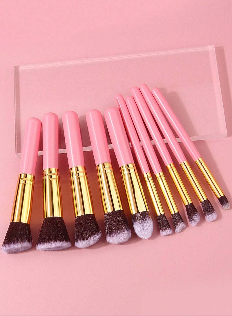 شي إن فرش مكياج احترافية 10 قطع – لتحديد الوجه وأحمر الخدود والآيشادو متعدد الألوان - Image 2