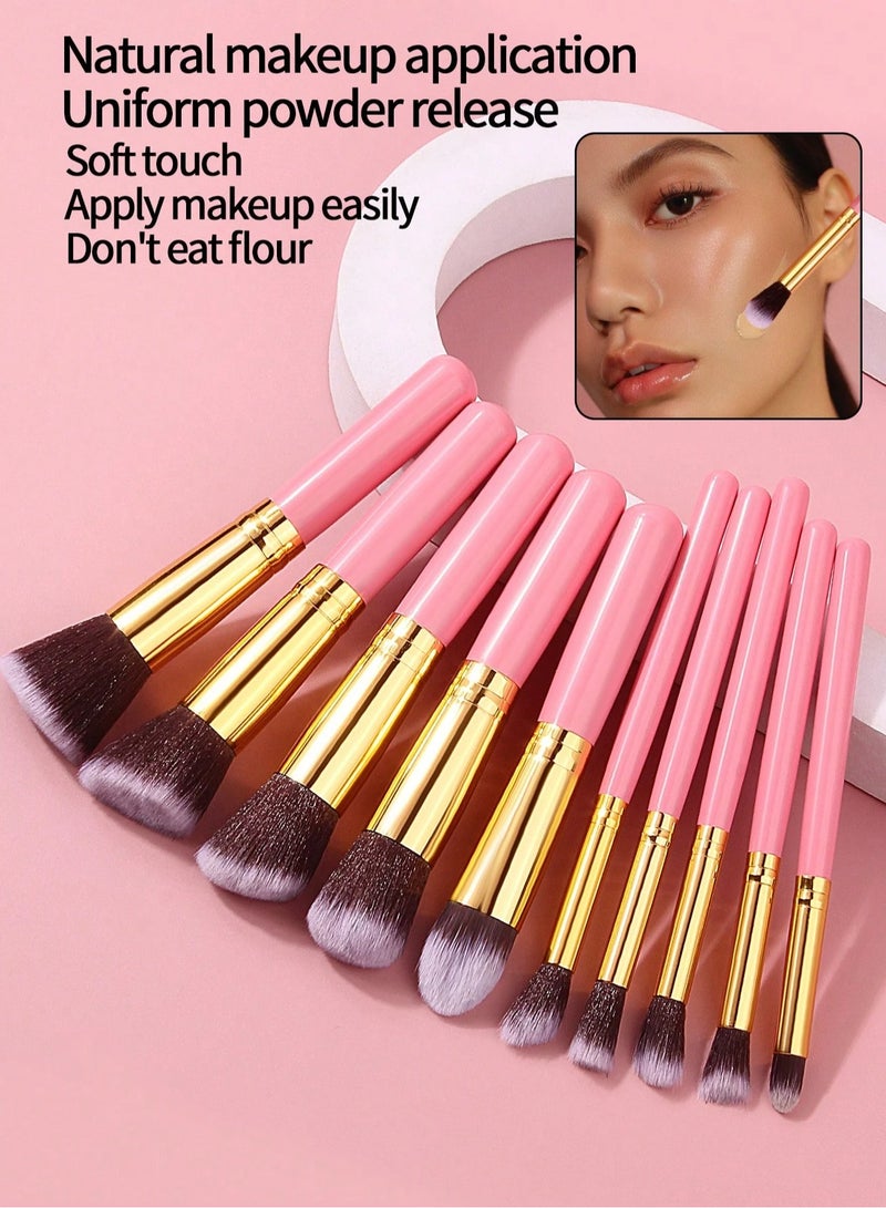 شي إن فرش مكياج احترافية 10 قطع – لتحديد الوجه وأحمر الخدود والآيشادو متعدد الألوان - Image 4