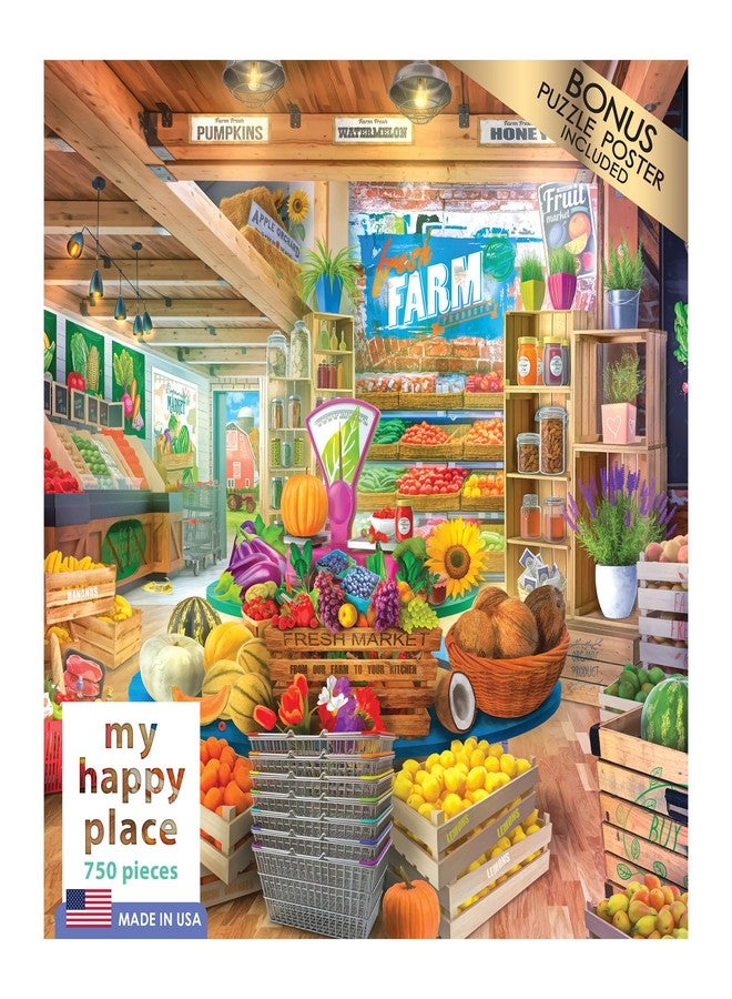 Rose Art - My Happy Place - Organic Fresh Market - 750 Piece Jigsaw Puzzle for Adults - Image 4