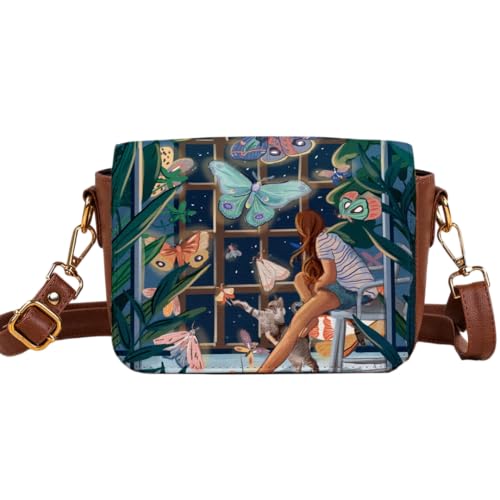 Kalankit Shoulder Bag for Woman | Vegan Leather Sling Bags for Women | Compact Crossbody Purse, Stylish Side Sling Bag & Gift for Woman| Night Magic - Image 1
