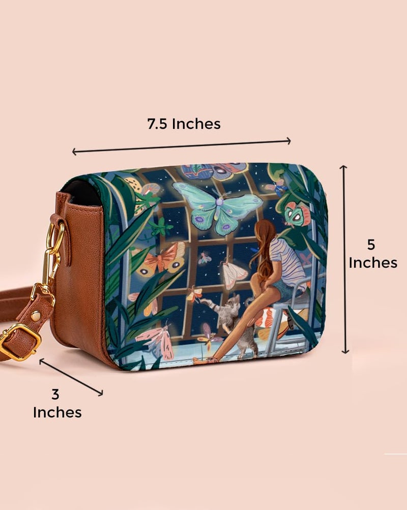 Kalankit Shoulder Bag for Woman | Vegan Leather Sling Bags for Women | Compact Crossbody Purse, Stylish Side Sling Bag & Gift for Woman| Night Magic - Image 3