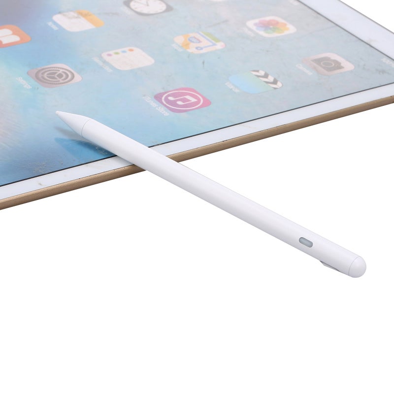 Active Stylus Pen: White Fine Nib, Side Button Control, LED Status Indicator - 20 Hours Working Time, Matte Finish Body for iPad Pro, iPad Air, iPad Mini, Tablet Drawing Writing - Image 5