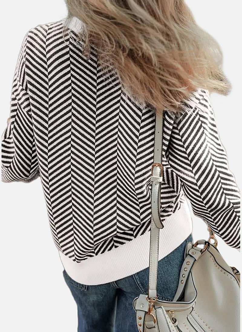 يونيكي Women Chevron Printed Pullover Sweaters