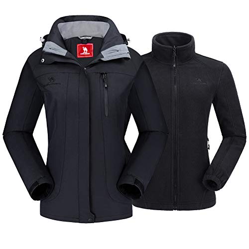 CAMEL CROWN Women's Ski Jacket Waterproof 3 in 1 Winter Jacket Windproof Warm Fleece Hooded Snowboard Mountain Snow Coat - Image 1