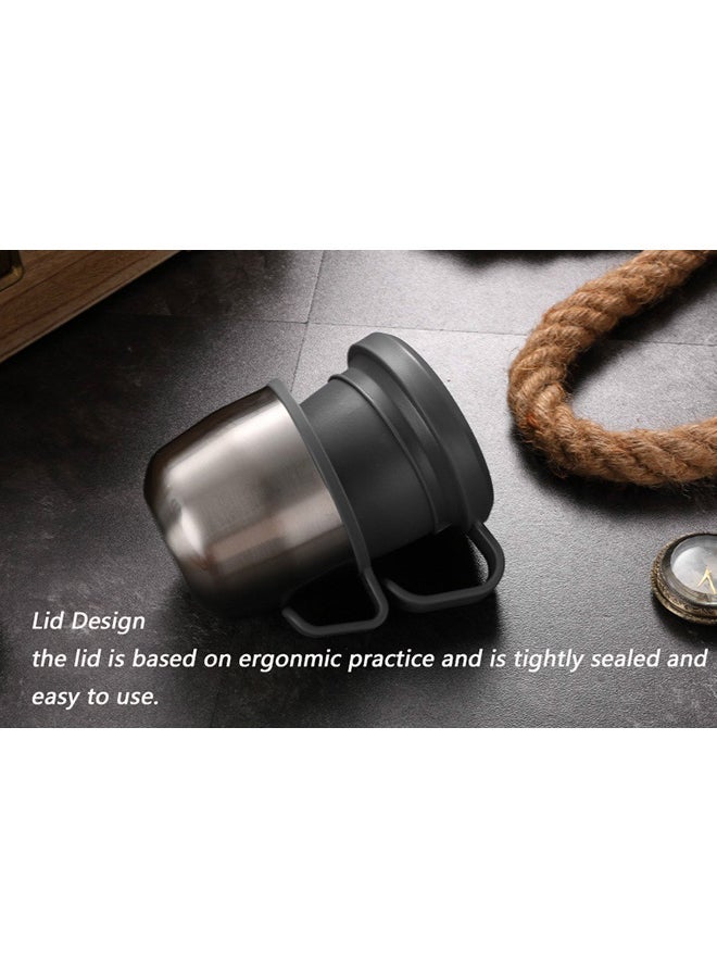 NIBEMINENT Jipush Vacuum Flasks Thermoses Big Size Outdoor Travel Cup Thermos Bottle White/Grey 1000ml - Image 2