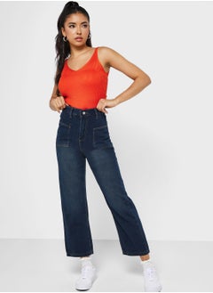 Pocket Detail Loose Fit Jeans